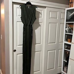 Army Green Maxi Dress w CutOuts 3x EUC